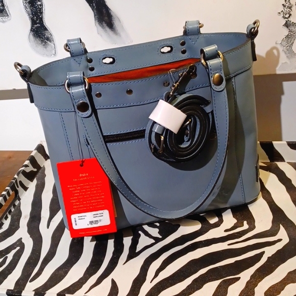 Patricia Nash Rose Tool Collection Arden Tote Crossbody Leather Blue Han… - Picture 7 of 15